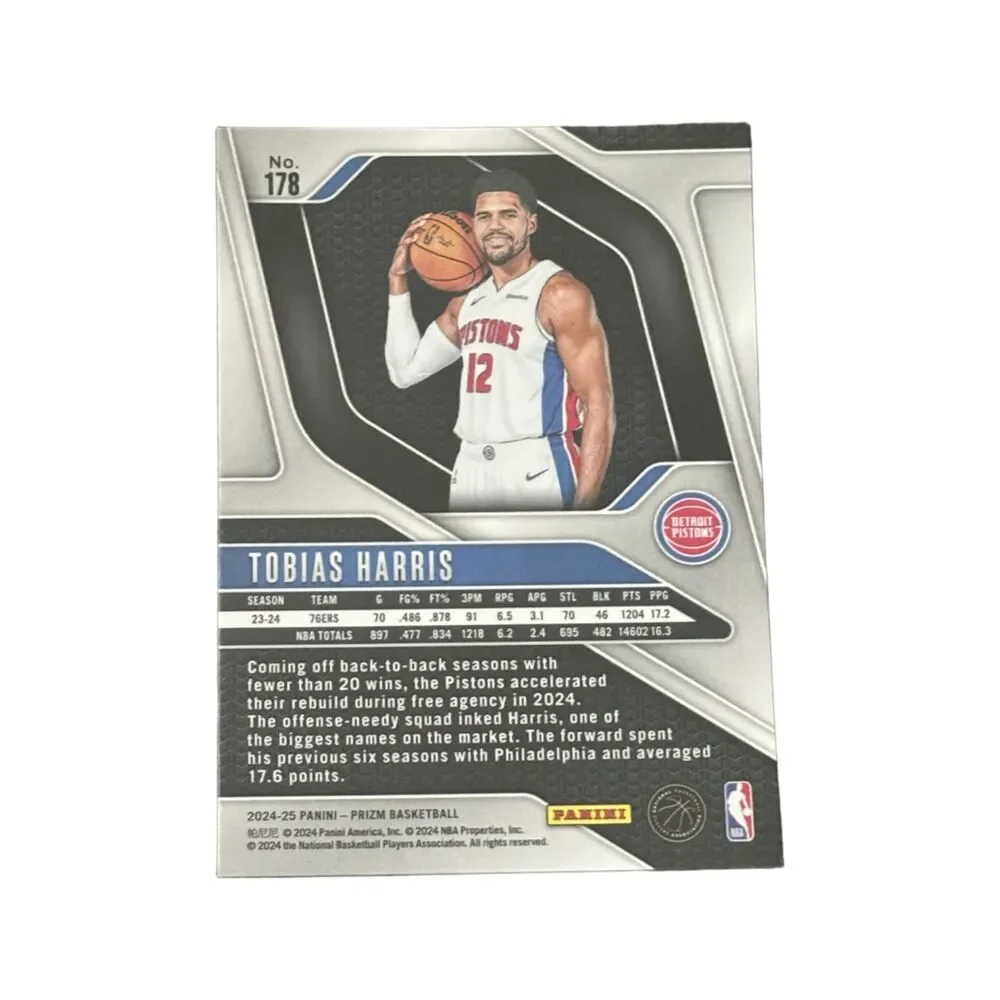 2024-25 Panini Prizm Black Tobias Harris #95 Detroit Pistons